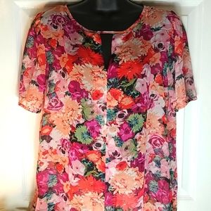 Forever 21, 1-22, Pink floral blouse, Size M